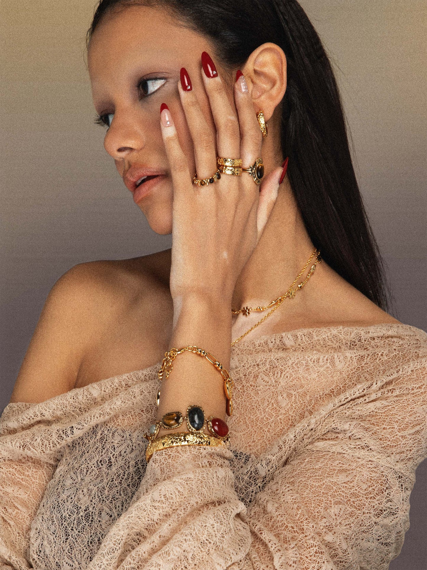 Athena Bracelet and Band Ring Set