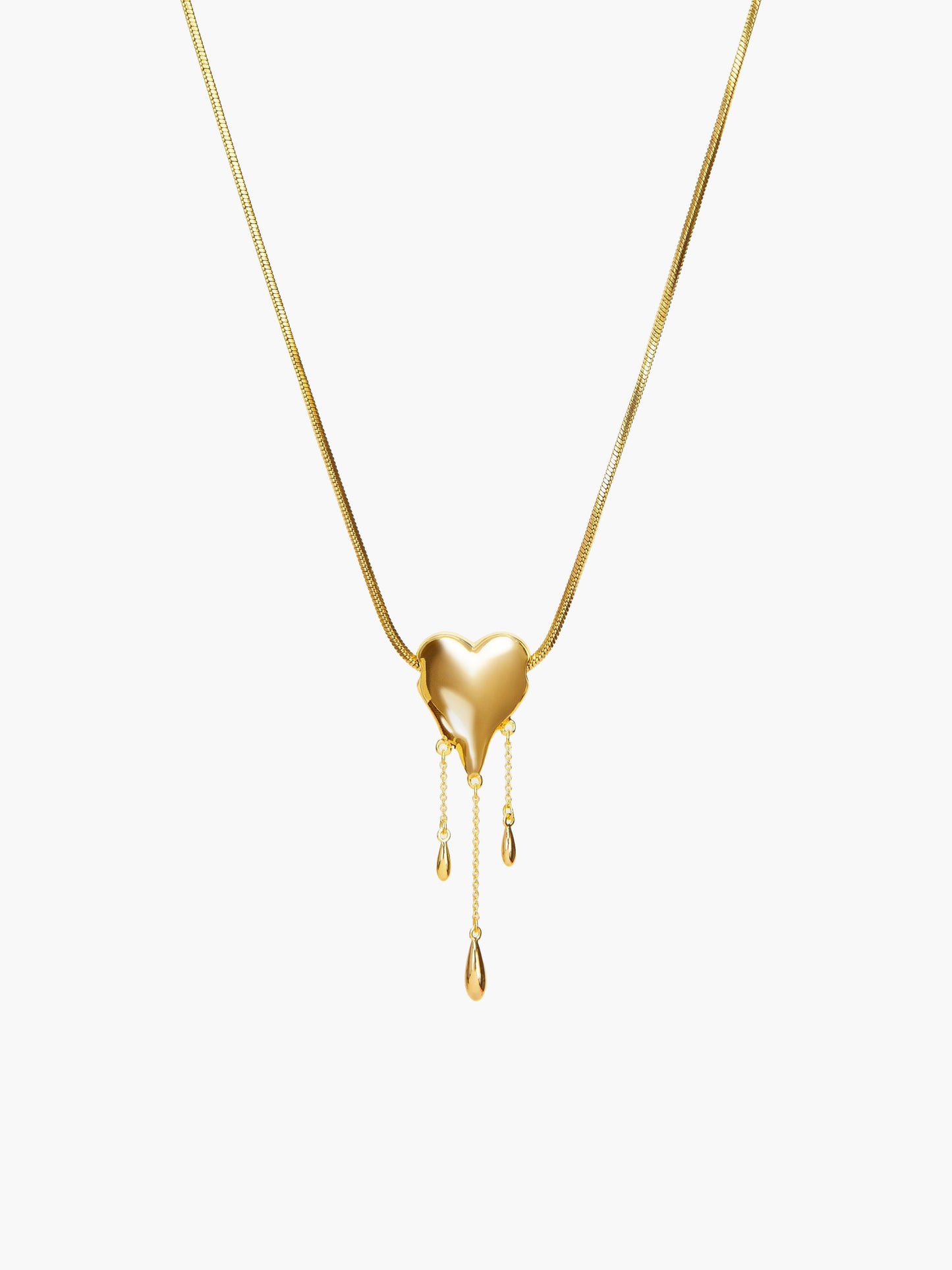 Venom’s Golden Drip Heart Necklace in Silver