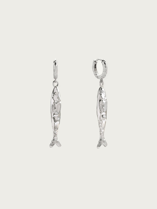 Silver Anchovy Earrings