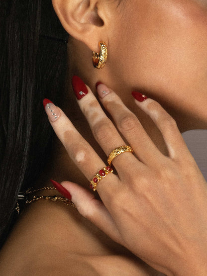 Carnelian Stone Band Ring