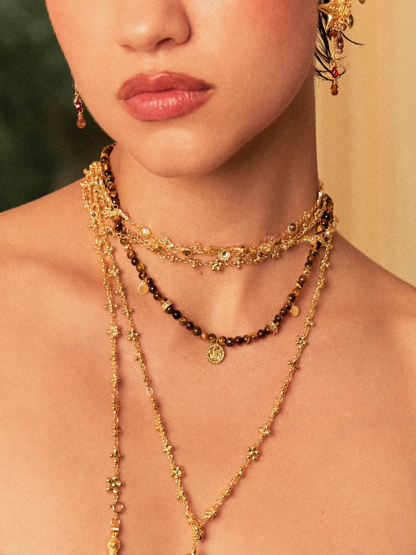 Tiger's Eye Petite Coin Necklace