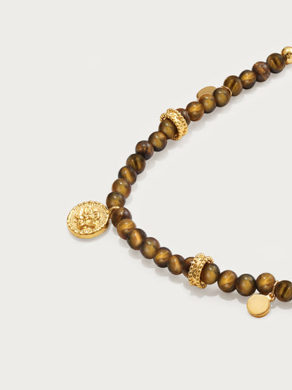 Tiger's Eye Petite Coin Necklace