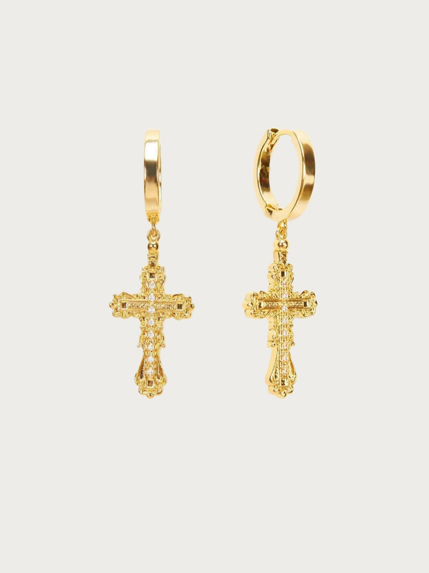 Everette Cross Earrings in Gold