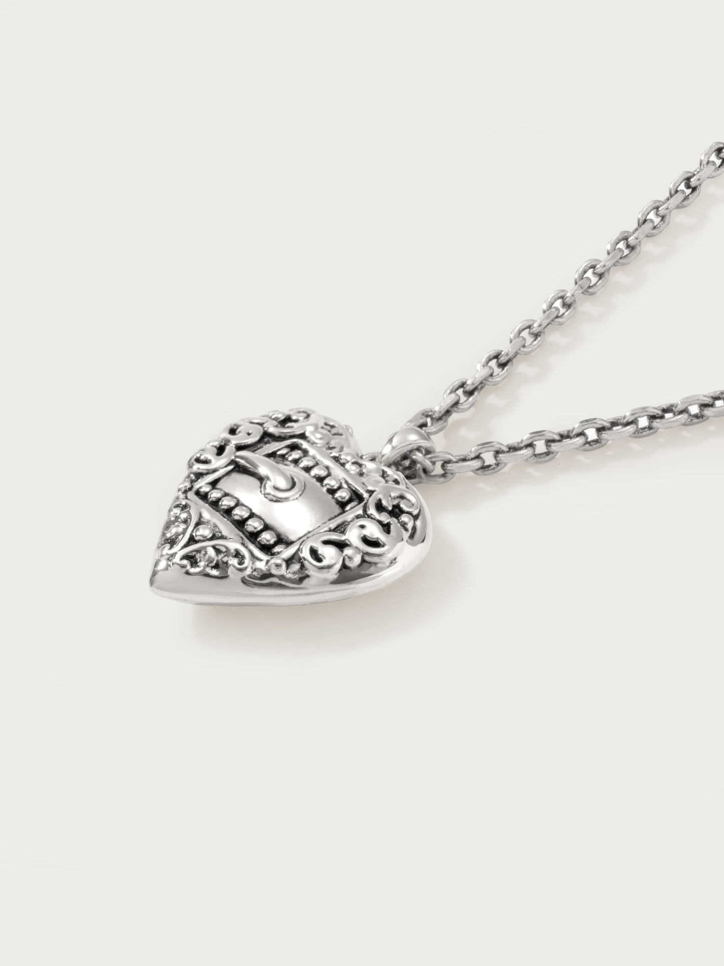 Belted Heart Necklace in Silver
