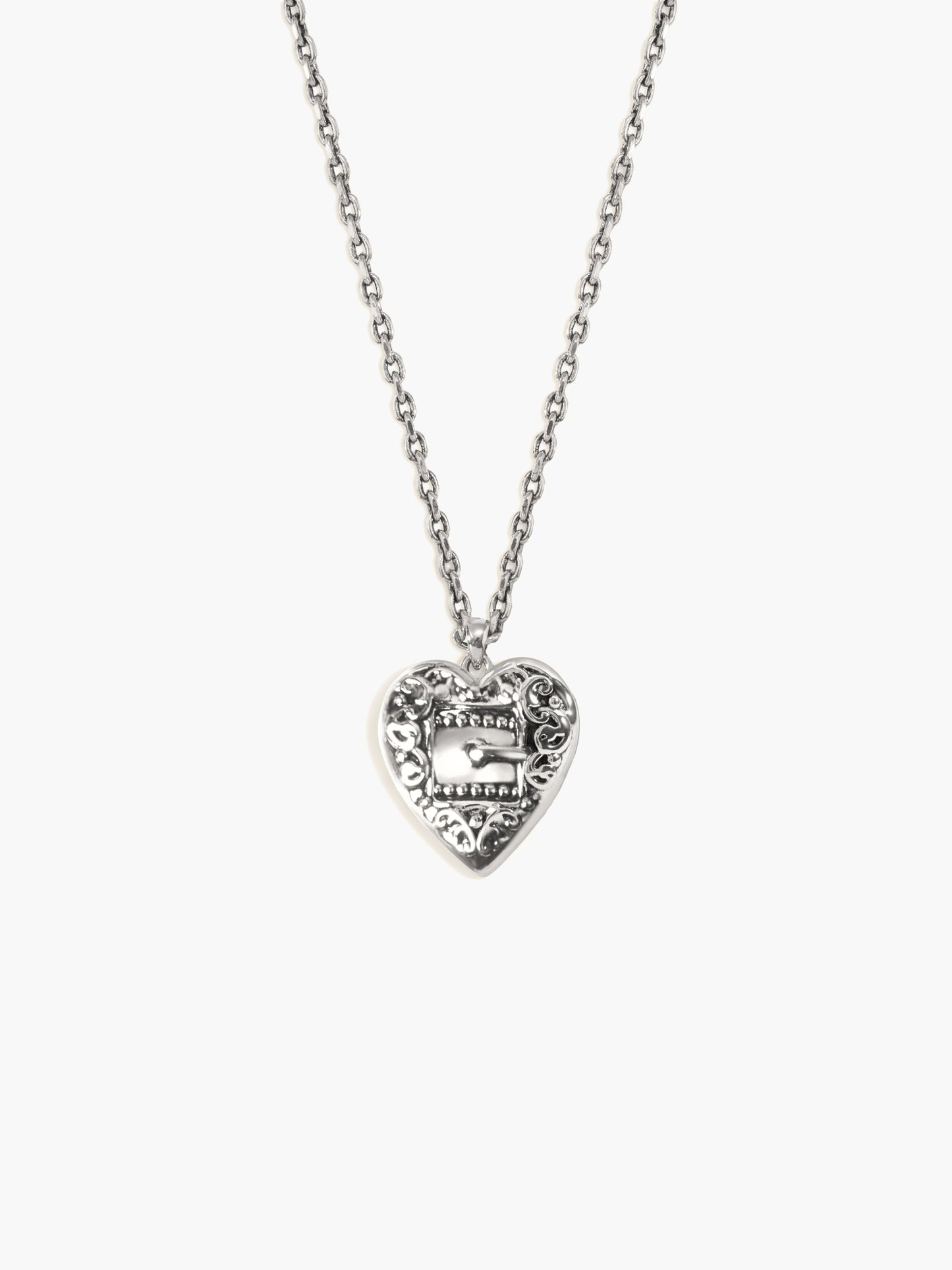 Belted Heart Necklace in Silver