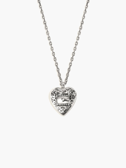 Belted Heart Necklace in Silver