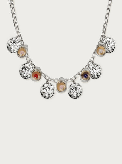 Eros Coin Necklace in Silver