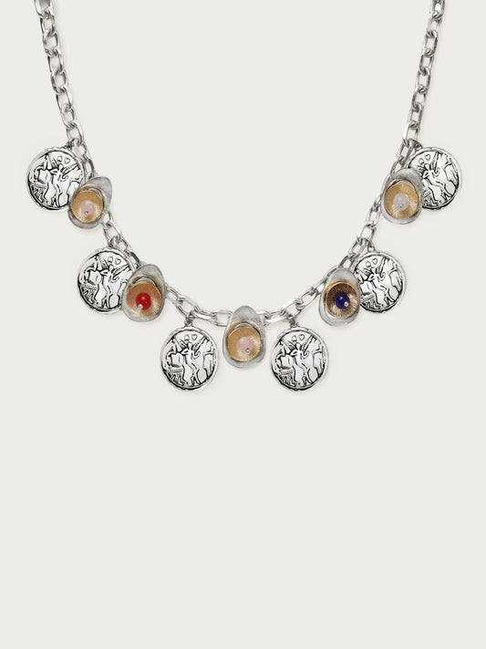 Eros Coin Necklace in Silver