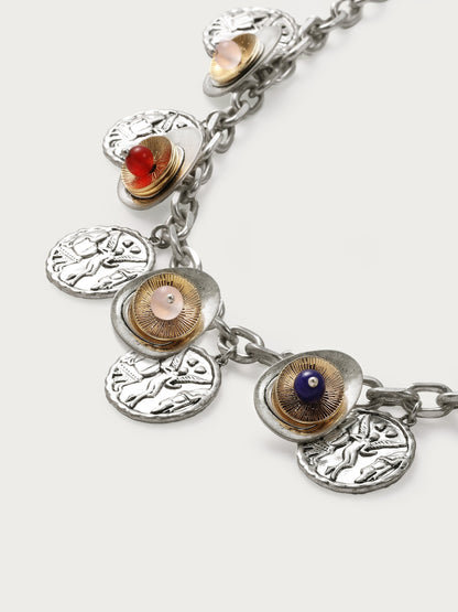 Eros Coin Necklace in Silver