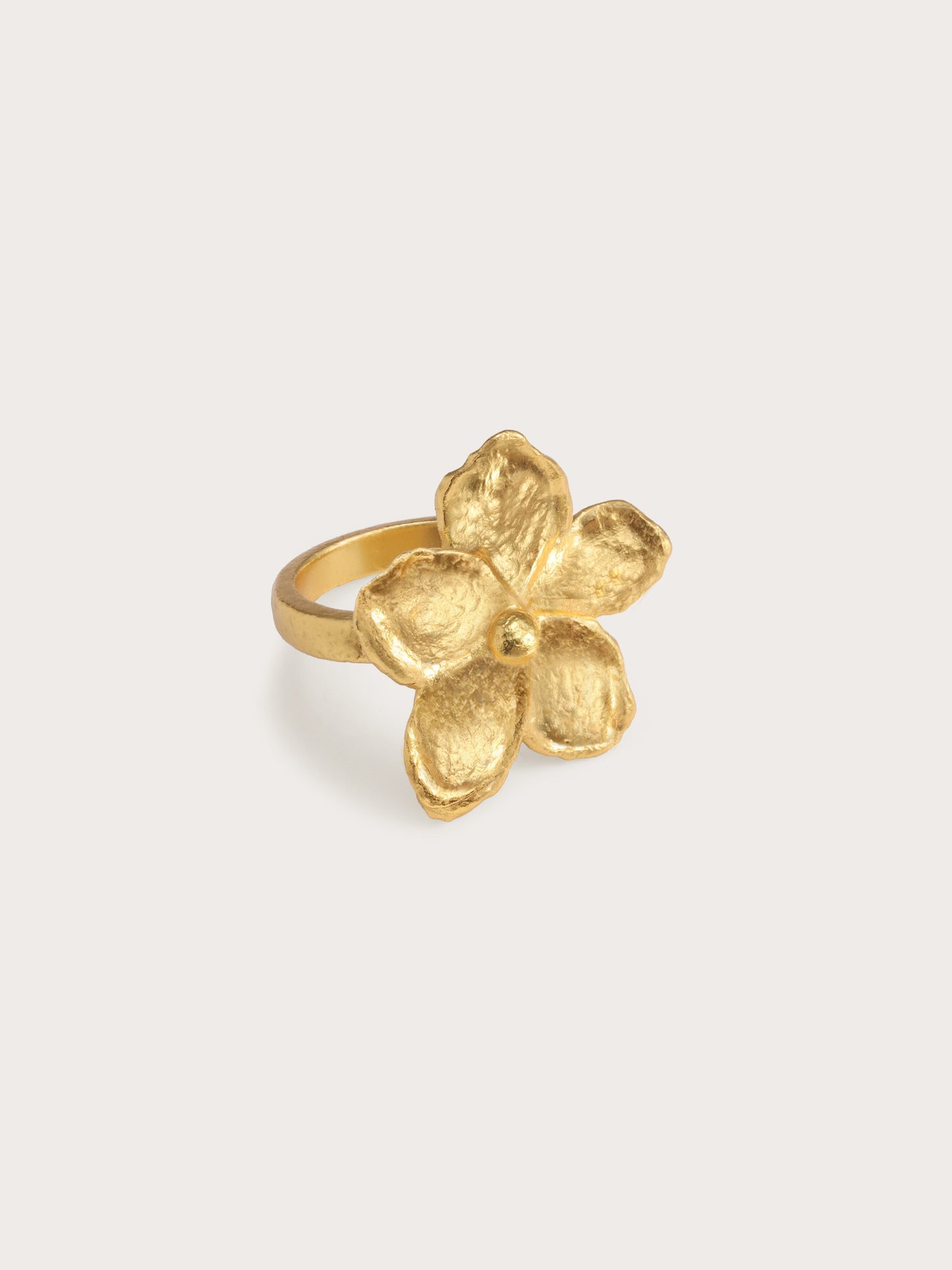 Gold Textured Floral Ring