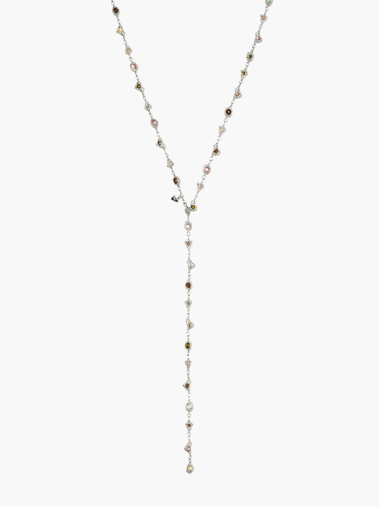 Prism Crystal Long Chain In Silver