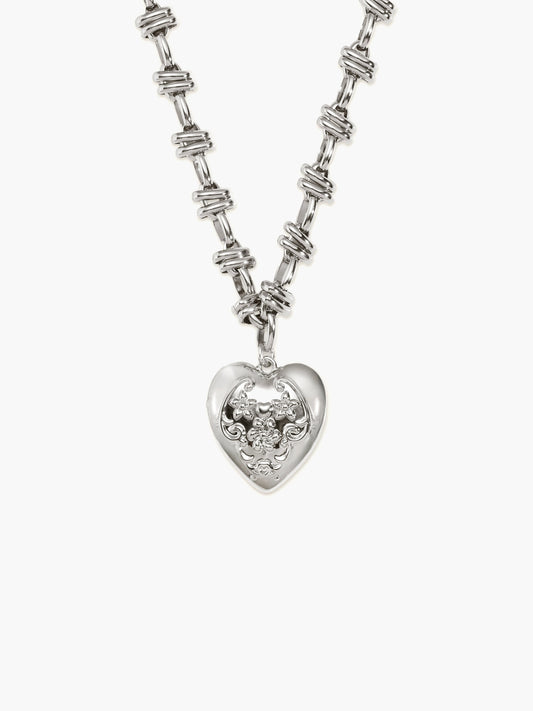Secret Keeps Openable Heart Necklace in Silver