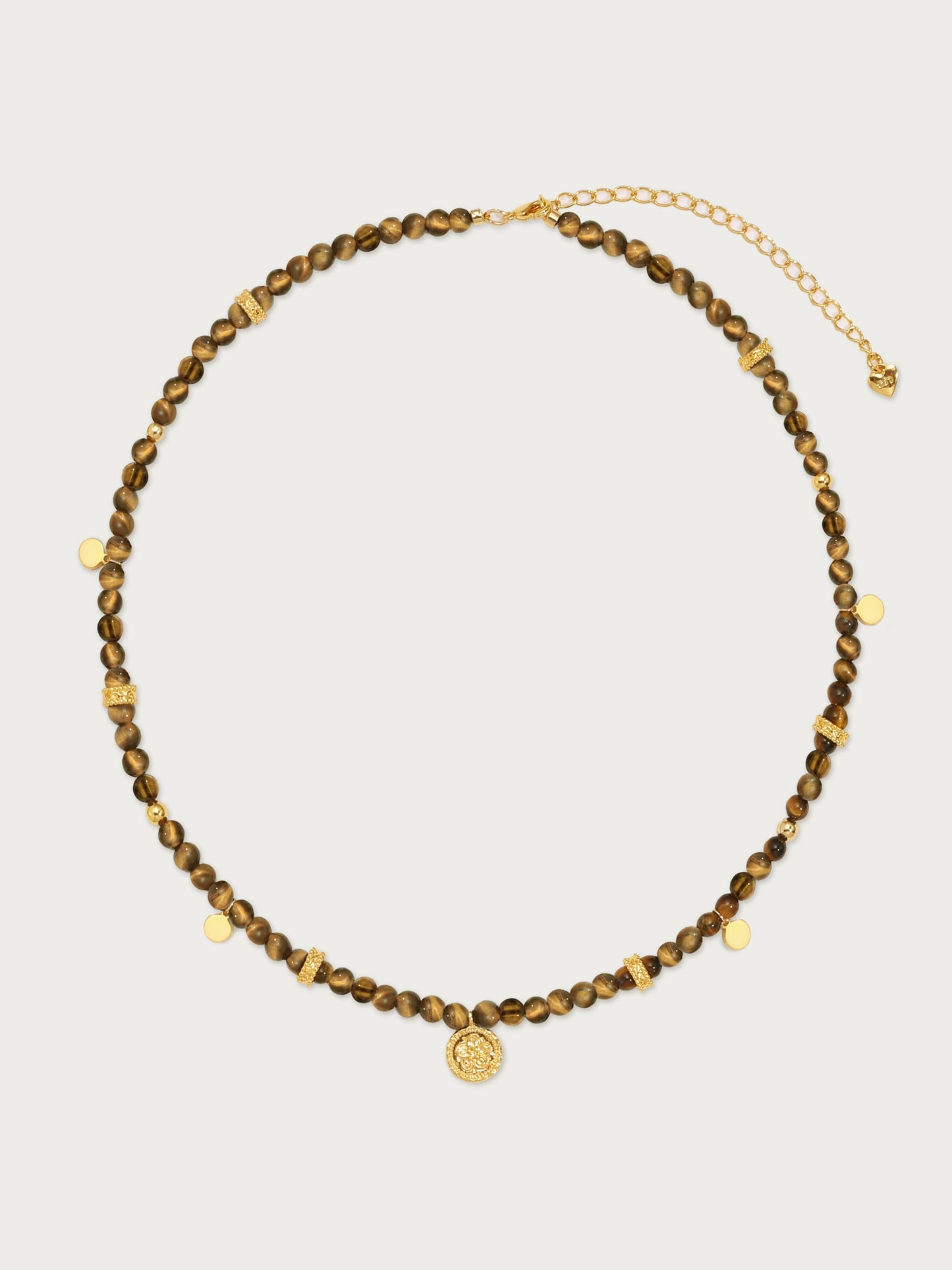 Tiger's Eye Petite Coin Necklace