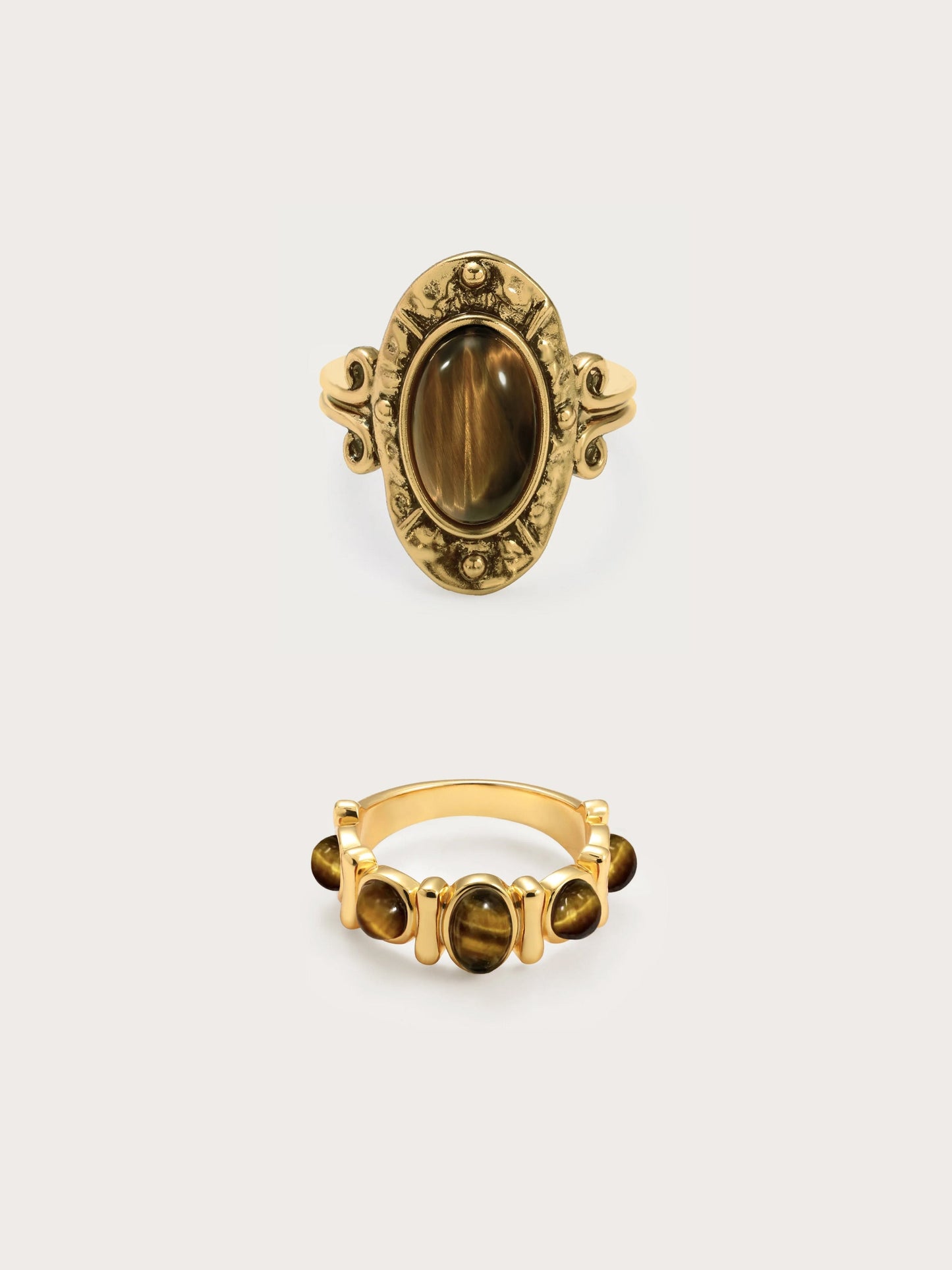 Tiger's Eye Ring Set