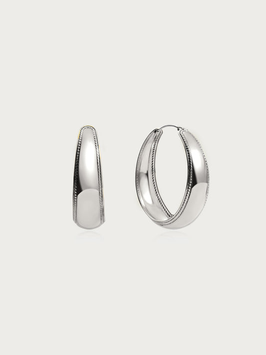 Orin Large Hoop Earrings in Silver