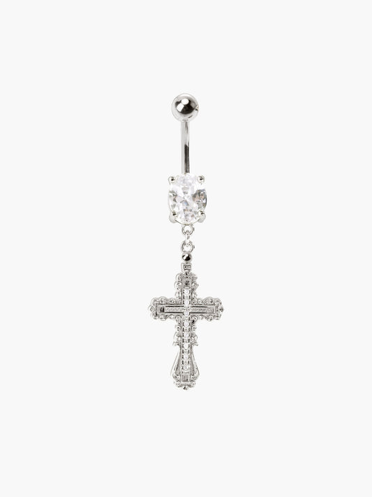 Everette Cross Belly Ring in Silver