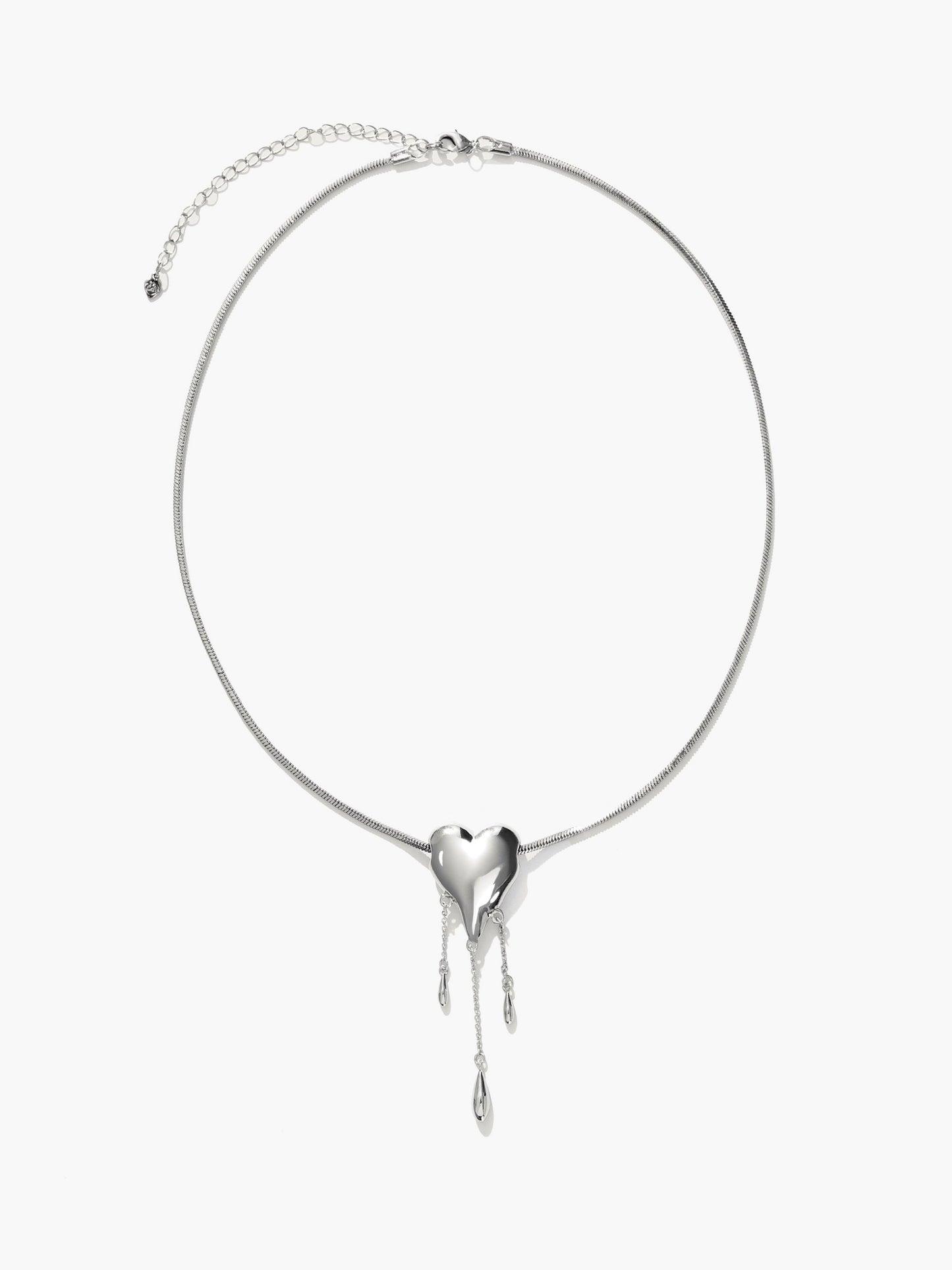 Venom’s Golden Drip Heart Necklace in Silver