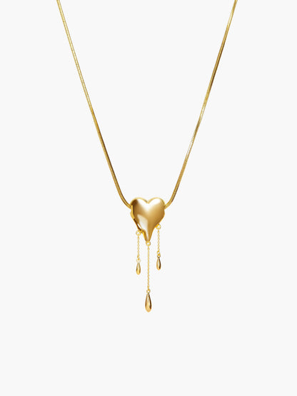 Venom’s Golden Drip Heart Necklace in Silver